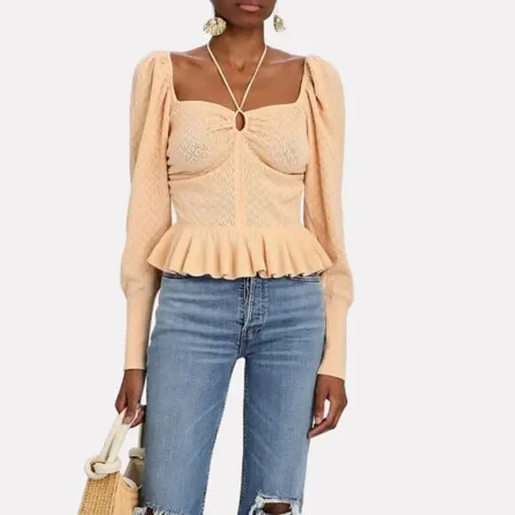 Ulla Johnson Leland Top Blouse Women's Large Cottage Fairy Puff Sleeves - Picture 1 of 16